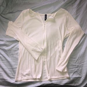 Double zip ribbed top